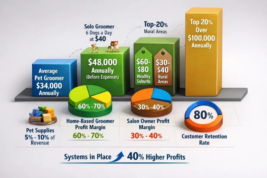 Dog grooming business profit graph