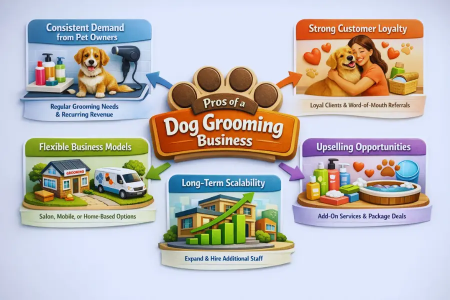 real pros of Dog grooming business