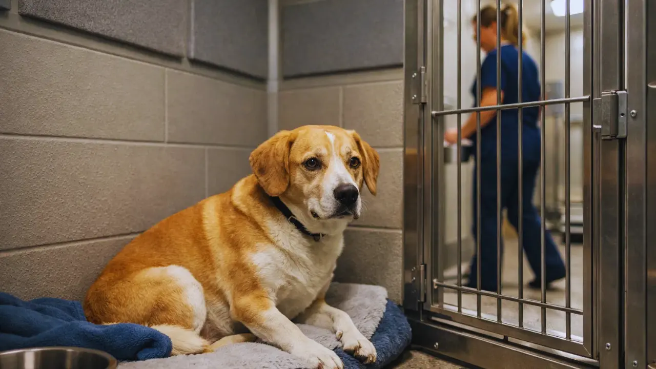Stressful Dog in the kennel