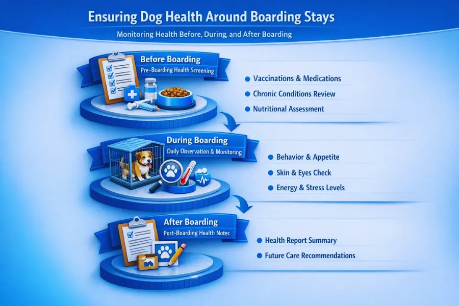 Monitoring Dog Health Issues Before, During, and After Boarding