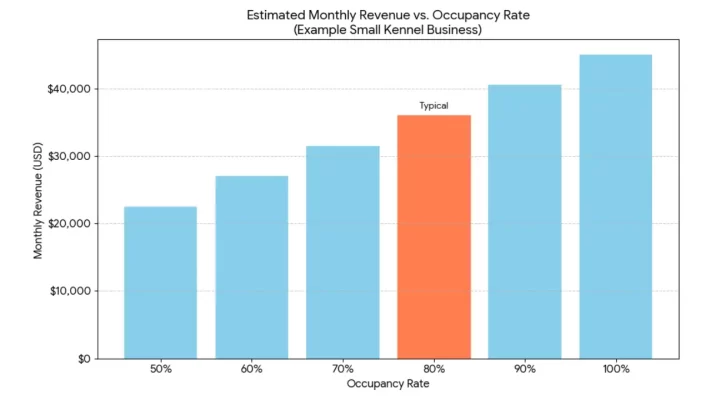 Kennel Business Monthly Estimated Revenue Graph Kennel Business Monthly Estimated Revenue Graph
