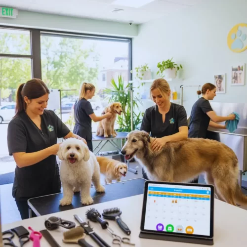 Pet groomers in a Salon Pet groomers in a Salon